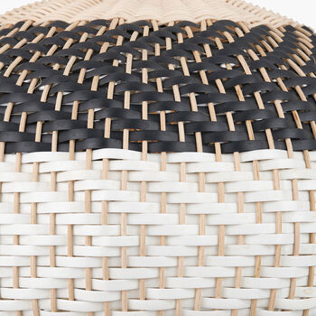 Natural Rattan Black White Woven Pendant Ceiling Light, 6 of 8