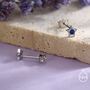 Tiny Sapphire Blue Cz Star Stud Earrings In Sterling Silver, thumbnail 4 of 12