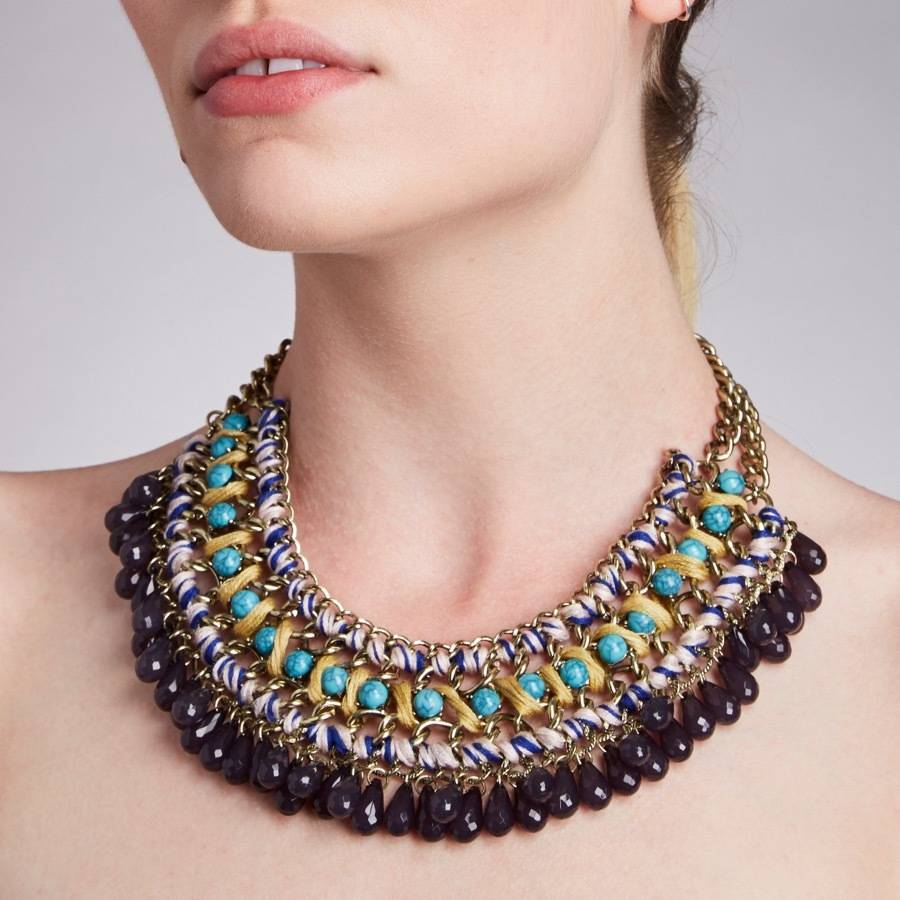 Statement Beaded Fringe Necklace By Lisa Angel 8698