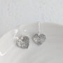 Silver Fingerprint Heart Drop Earrings, thumbnail 2 of 6