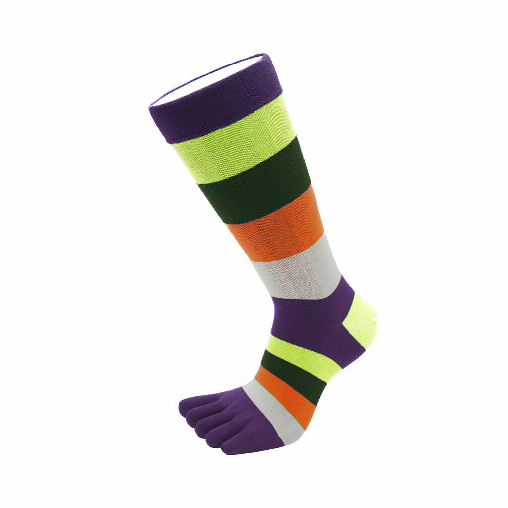 Essential Men Fashion Stripy Cotton Toe Socks By TOETOE