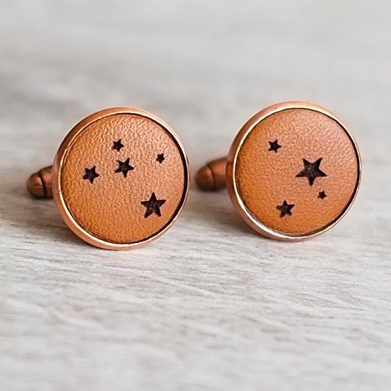 Image of Personalised Stars Leather Cufflinks