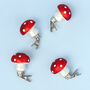 G Decor Set Of Four Holiday Glass Mushroom Clips, thumbnail 2 of 4