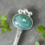 12.8ct Natural Emerald Hair Pin In Sterling Silver, thumbnail 1 of 4