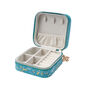 Square Bee Travel Jewellery Box Case Blue, thumbnail 6 of 7
