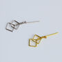Sterling Silver Square Dangle Stud Earrings, thumbnail 3 of 5