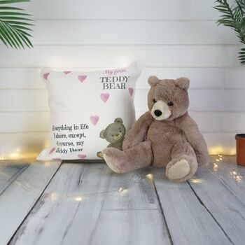 Personalised Childs Cushion With Teddy Bear, 4 of 9