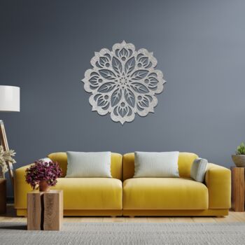 Metal Mandala Flower Modern Design Wall Art Decor, 6 of 11