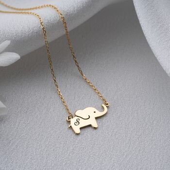Personalised Initial Elephant Necklace, 8 of 9