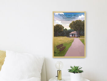 Tooting Bec Common London Travel Poster Art Print, 3 of 8