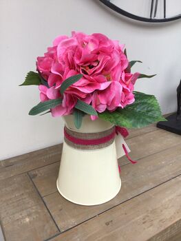 Pink Hydrangea Cream Metal Jug Mothers Day Gift, 6 of 7