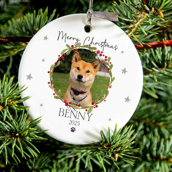 Personalised Christmas Pet Bauble With Photo, 3 of 5