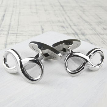 Infinity Cufflinks Silver Stainless Steel, 2 of 6
