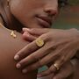 Lakshmi Goddess Coin Ring Gold Vermeil, thumbnail 1 of 8