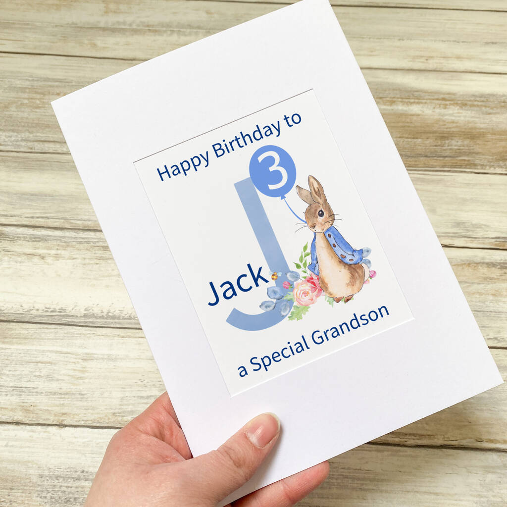 Personalised Keepsake Peter Rabbit Print Birthday Card By DinkiBelle