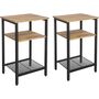 Three Tier Side Table Industrial Bedside Table Shelves, thumbnail 2 of 7