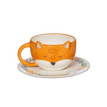 Fox Tea Cup And Saucer Set Christmas Present, 2 of 2