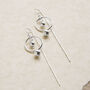 Sterling Silver Ring And Twin Ball Threader Earrings, thumbnail 3 of 4