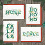 Fa La La Holly Foliage Christmas Card, thumbnail 2 of 2