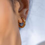 Yellow Gold Plated Chunky Hoop Earrings, thumbnail 2 of 6