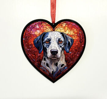 Dalmatian Stained Glass Effect Heart Suncatcher, 6 of 6