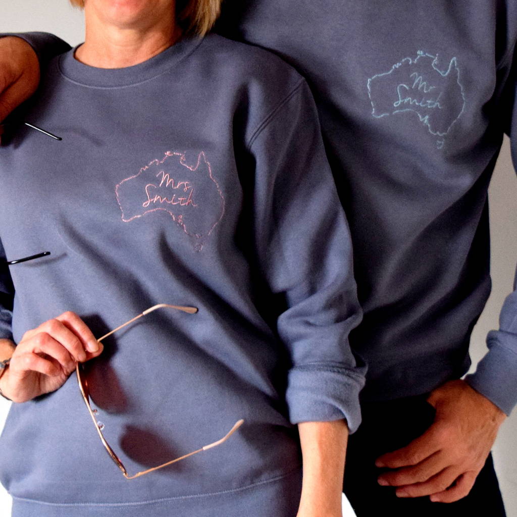 Set Of Two Embroidered Destination Honeymoon Jumper, 1 of 2