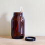 Refillable Tall Amber Glass Jar With Personalised Label, thumbnail 3 of 5