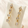 Diamond P Antique Gold Plated Silver Drop Earrings, thumbnail 2 of 4