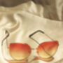 Coral Gradient Tint Butterfly Wire Frame Sunglasses, thumbnail 2 of 4