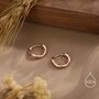 Sterling Silver Irregular Shaped Minimalist Huggie Hoop Earrings, thumbnail 6 of 11