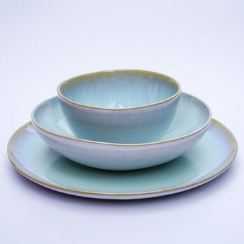 Handmade Large Ceramic Neptune Glaze Dinner Plate, 5 of 9