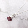 925 Sterling Silver Raw Ruby Crystal Necklace, thumbnail 1 of 3