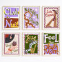 Set Of Six Music Wall Art Prints – Retro Music Posters In Three Colour Options, thumbnail 2 of 12