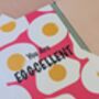 You Are Eggcellent Greeting Card – Pink With Eggs – Blank Inside, thumbnail 4 of 4