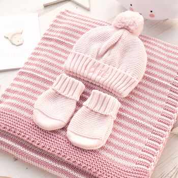 Luxury Baby Girl Dawn And Petal Pink Knitted Gift Box, 10 of 12
