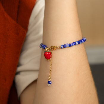 Blue Stripe Bead Bracelet, 2 of 3