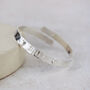 Sterling Silver Personalised Stamped Christening Bangle, thumbnail 2 of 11