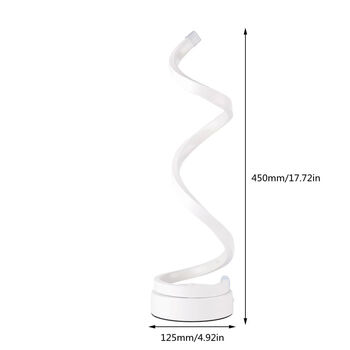 Minimalist LED Table Lamp Spiral Curved Desk Lamp, 5 of 9