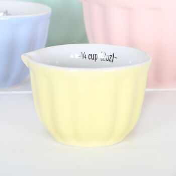 Set Of Four Pastel Ceramic Measuring Cups, 3 of 5
