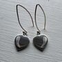 Angel Wings Heart Earrings Sterling Silver, thumbnail 2 of 3