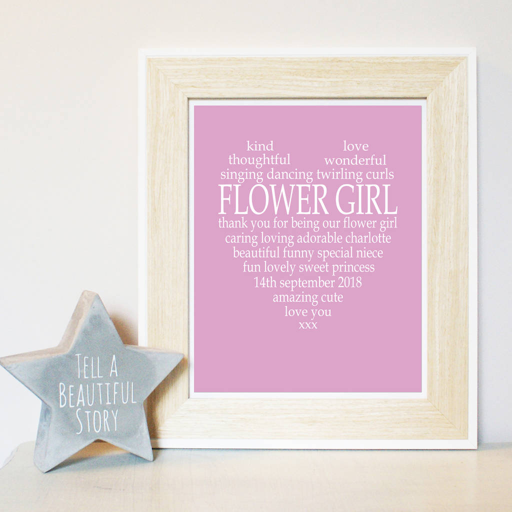 Personalised Flower Girl Print, 1 of 4