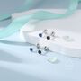 Sterling Silver Black Cz Bezel Earrings, thumbnail 8 of 12