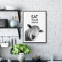 Eat Your Greens Kitchen Print, thumbnail 3 of 3