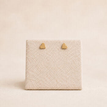 4mm Gold Plated Sterling Silver Heart Stud Earrings, 3 of 6