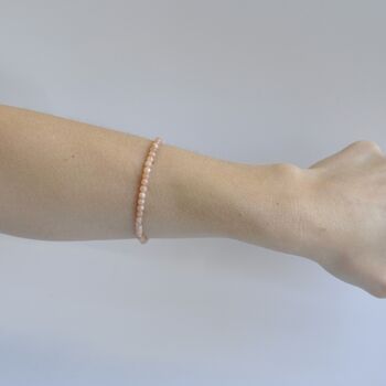 Dainty Peach Moonstone Crystal Bracelet For Fresh Starts And Confidence, 2 of 6