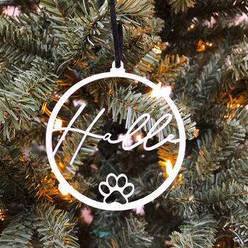 Pet Paw Print Christmas Tree Decoration, 2 of 5