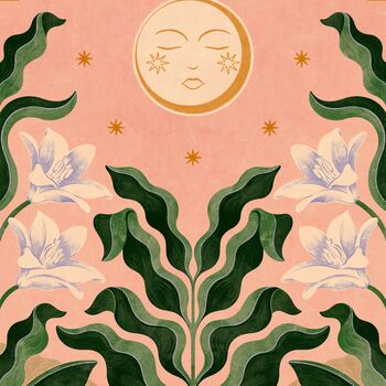 Lunefleur, Boho Moon Print, Floral Poster, 4 of 4