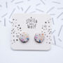Large White Abstract Terrazzo Stud Earrings, thumbnail 1 of 4