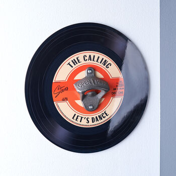 Personalised Wall Mounted Vinyl Record Bottle Opener, 2 of 4