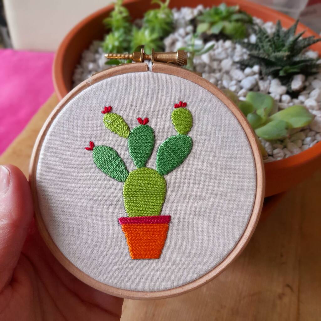 Cactus Embroidery Kit, Full Kit By The Accidental Stitcher